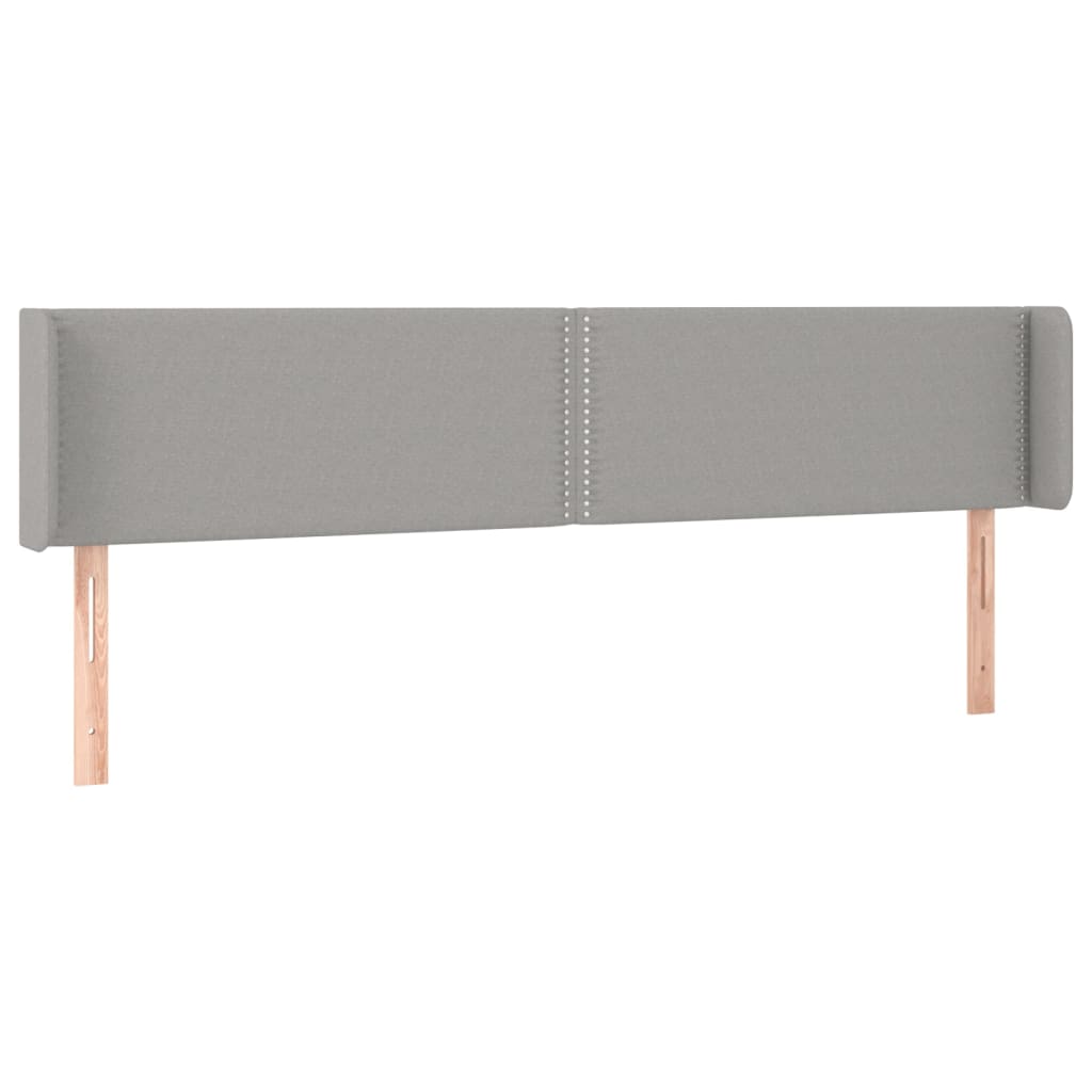 Világosszürke szövet fejtámla szárnyakkal 203x16x78/88 cm