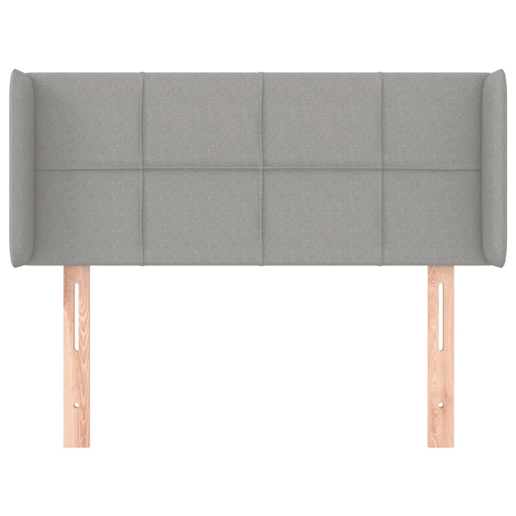 Világosszürke szövet fejtámla 83x16x78/88 cm