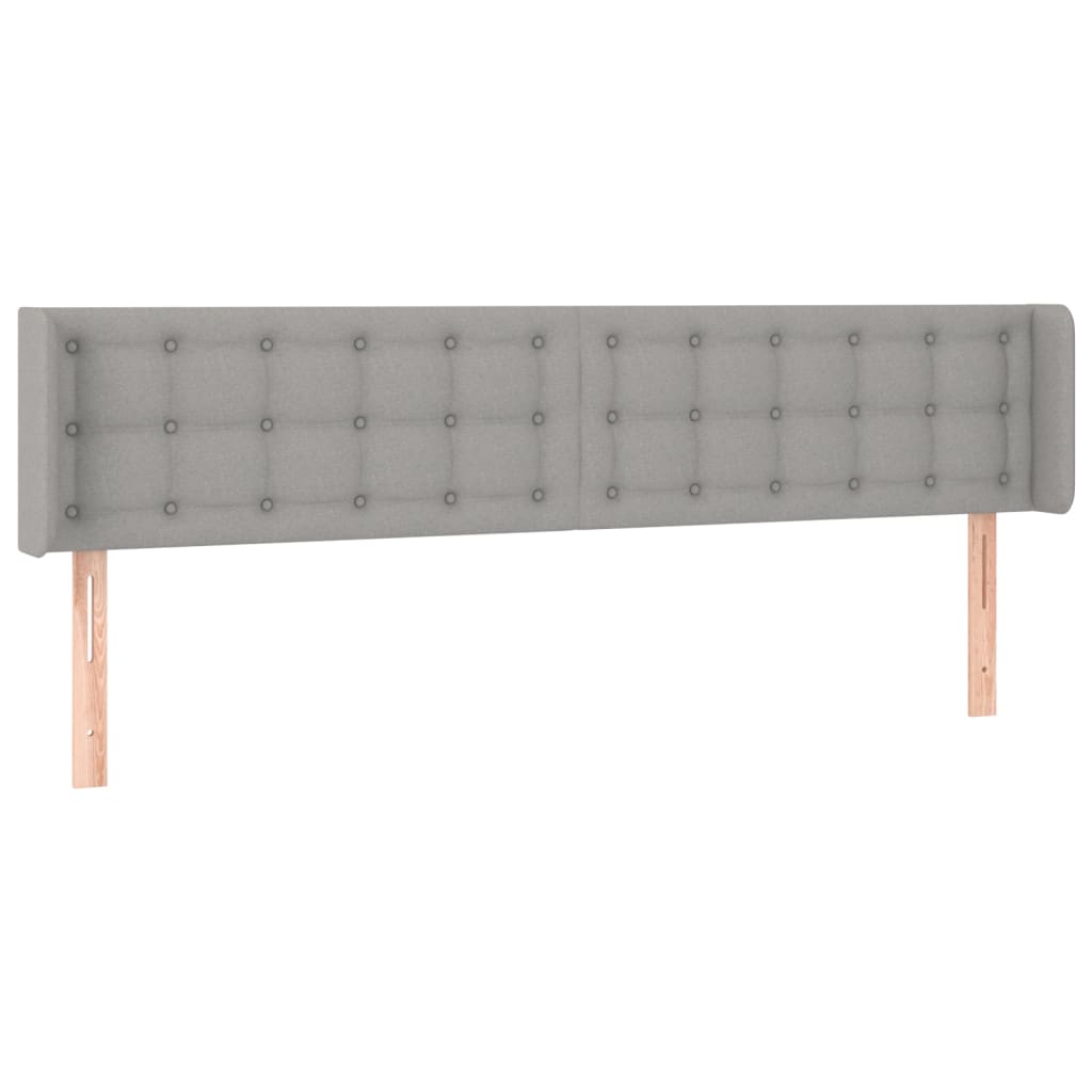 Világosszürke szövet fejtámla szárnyakkal 203x16x78/88 cm