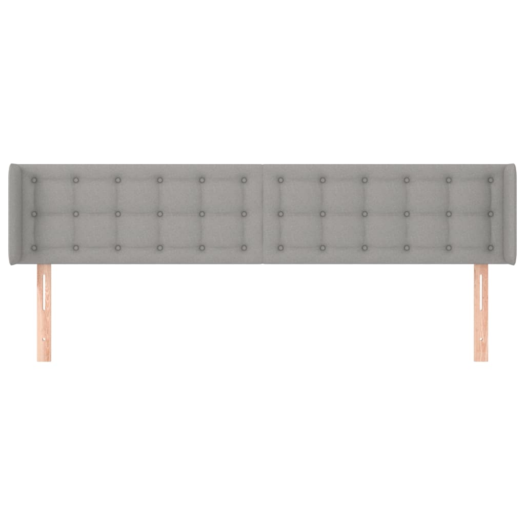 Világosszürke szövet fejtámla szárnyakkal 203x16x78/88 cm
