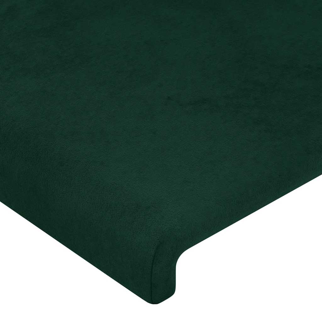 Zöld bársony fejtámla szárnyakkal 203x16x118/128 cm