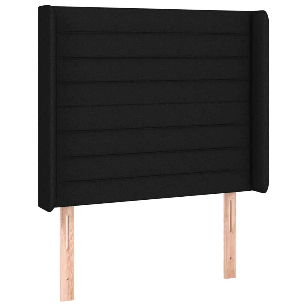 Fekete szövet fejtámla szárnyakkal 93x16x118/128 cm Fekete szövet fejtámla szárnyakkal 93x16x118/128 cm
