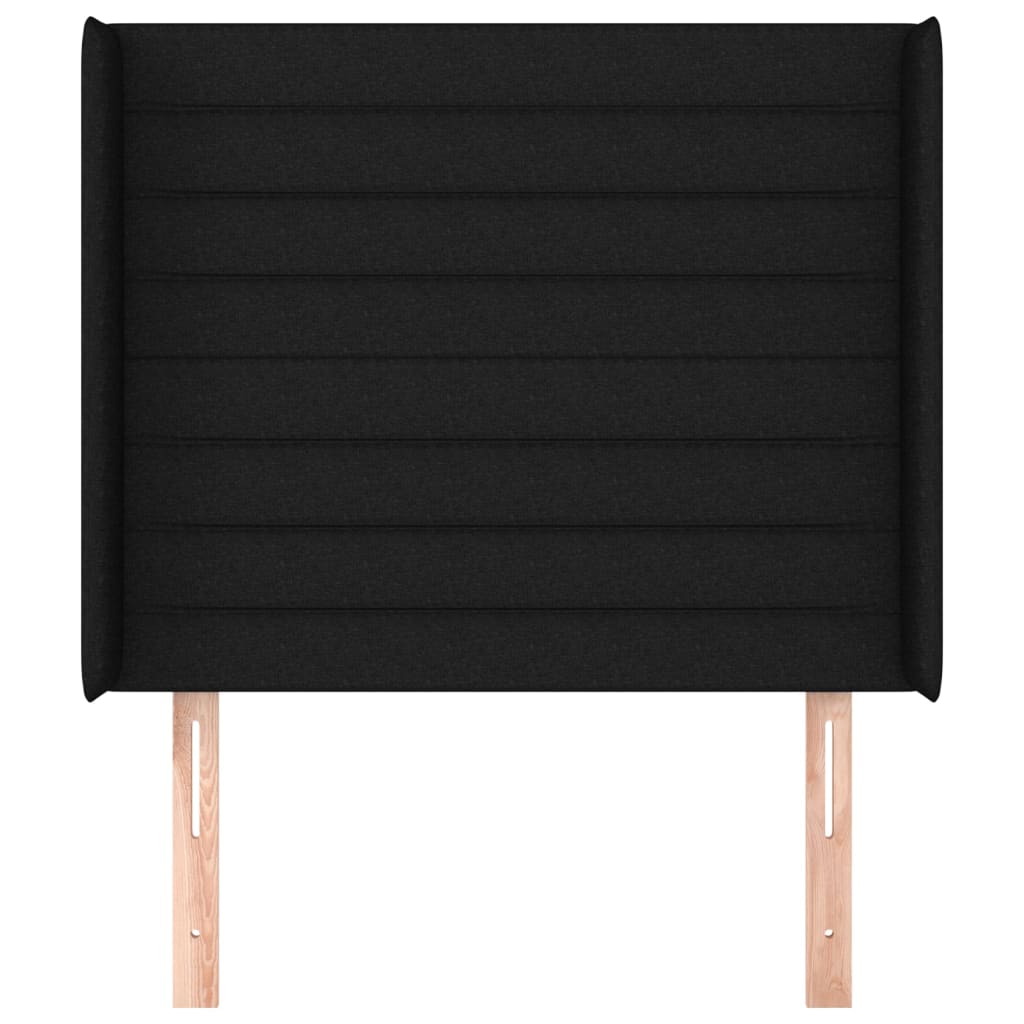 Fekete szövet fejtámla szárnyakkal 93x16x118/128 cm Fekete szövet fejtámla szárnyakkal 93x16x118/128 cm