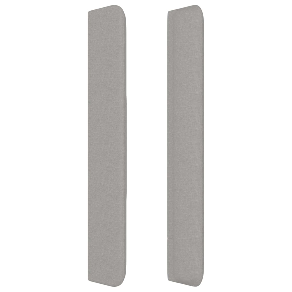 Világosszürke szövet fejtámla szárnyakkal 183x16x118/128 cm