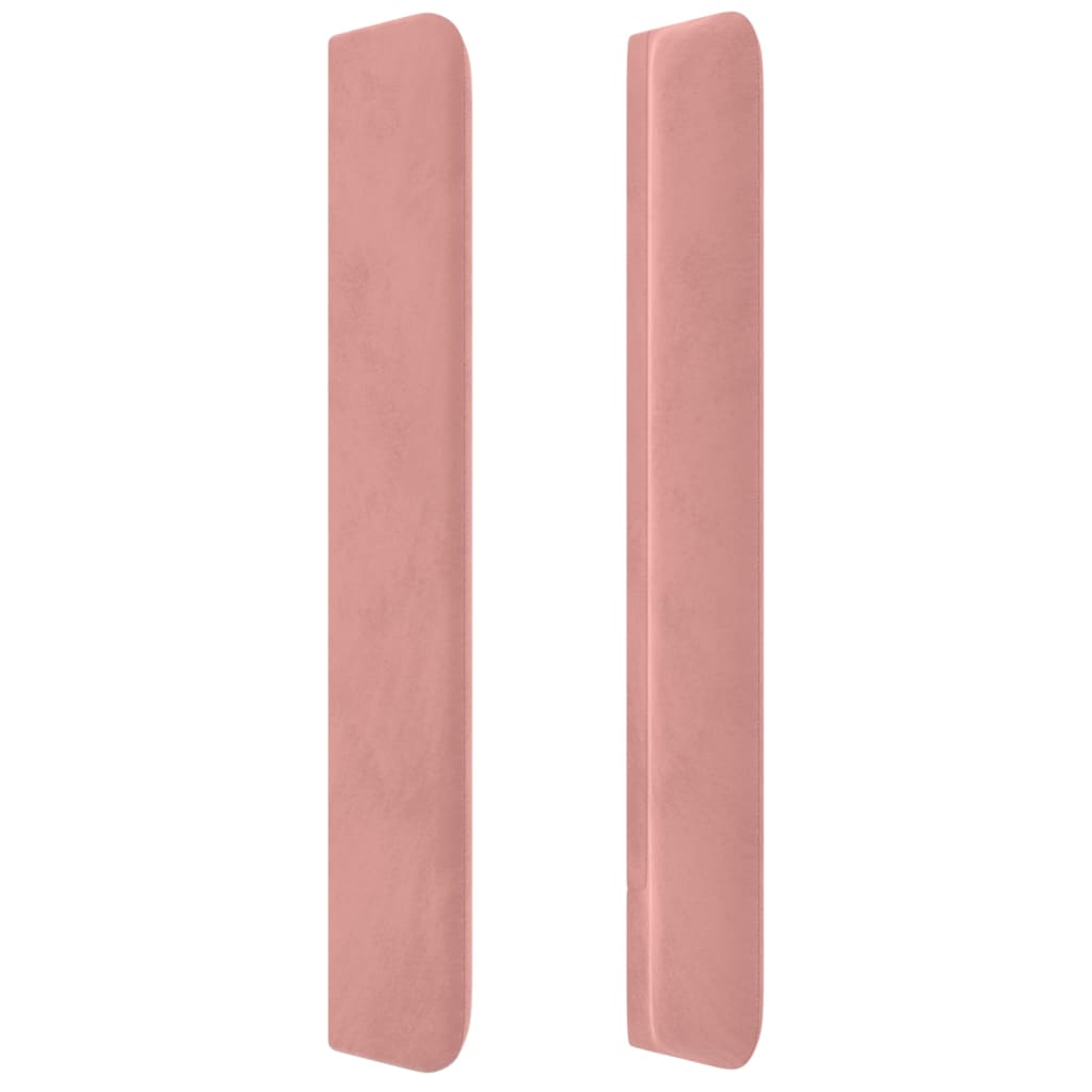 Rózsaszín bársony fejtámla szárnyakkal 163x16x118/128 cm