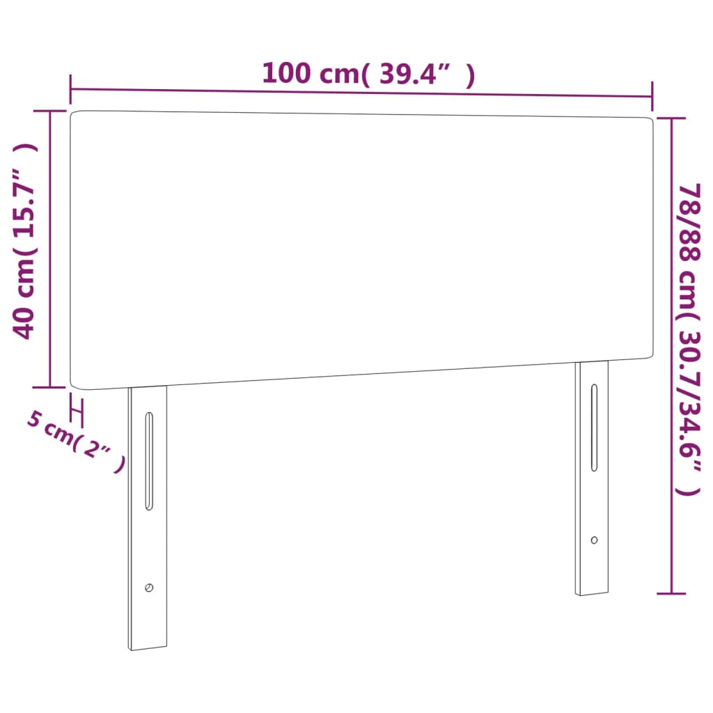 Világosszürke szövet led-es fejtámla 100x5x78/88 cm
