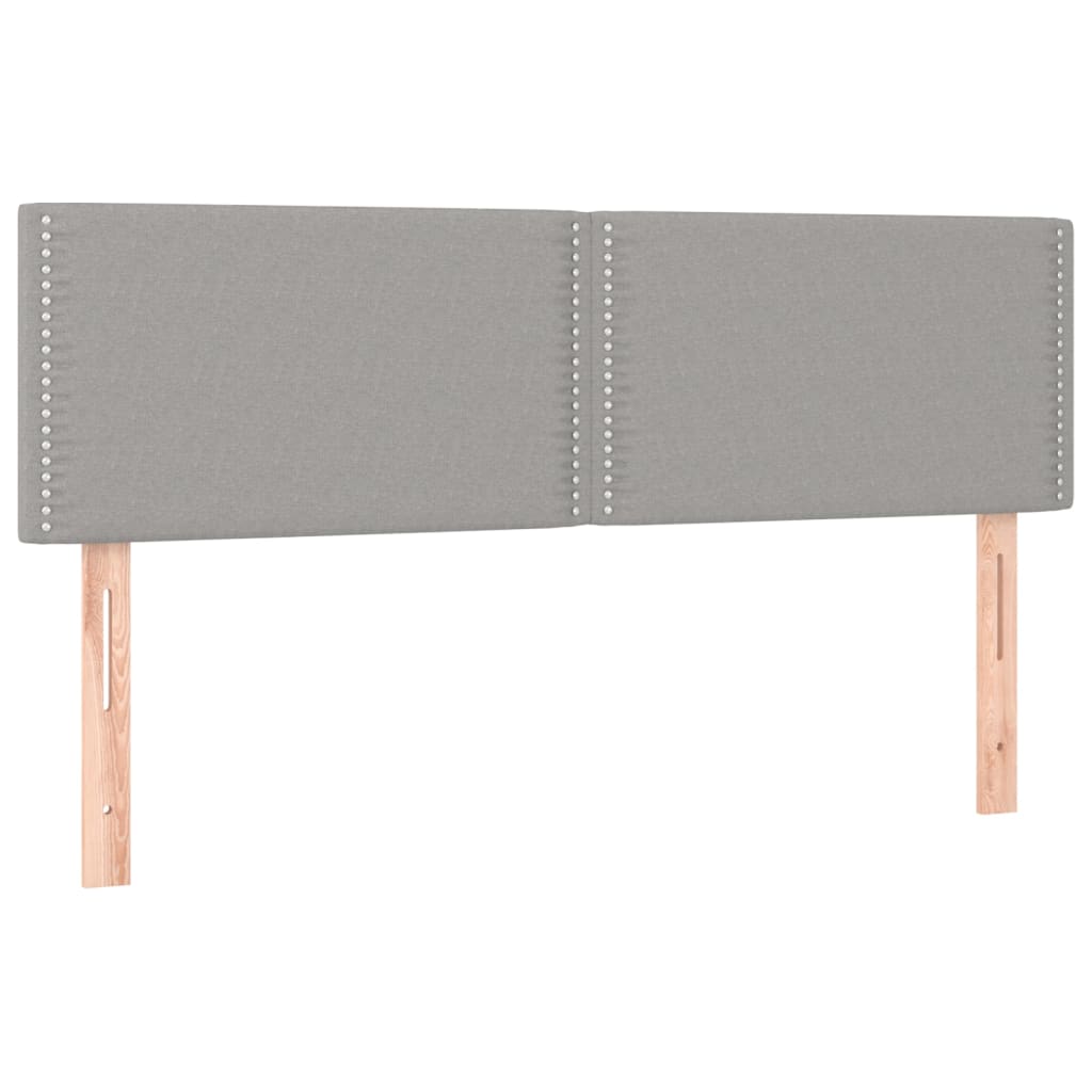 Világosszürke szövet led-es fejtámla 144 x 5 x 78/88 cm