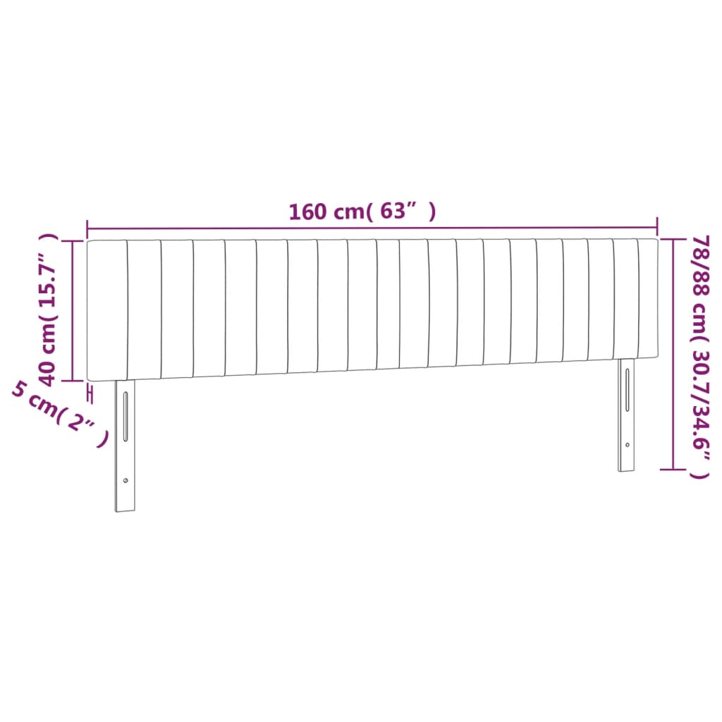 Sötétszürke szövet led-es fejtámla 160x5x78/88 cm