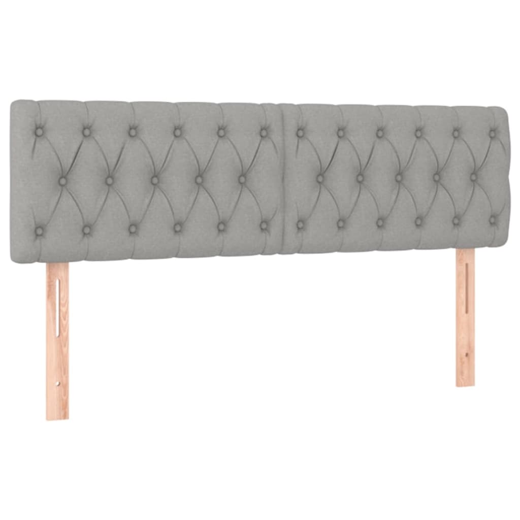 Világosszürke szövet led-es fejtámla 160x7x78/88 cm