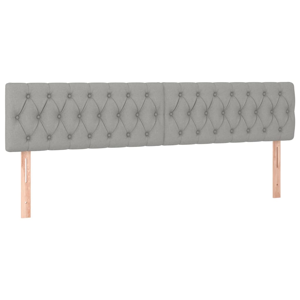 Világosszürke szövet led-es fejtámla 180x7x78/88 cm