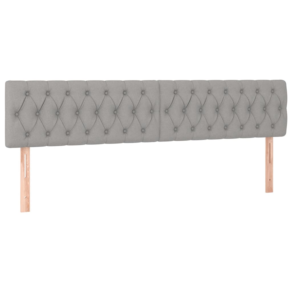 Világosszürke szövet led-es fejtámla 200x7x78/88 cm