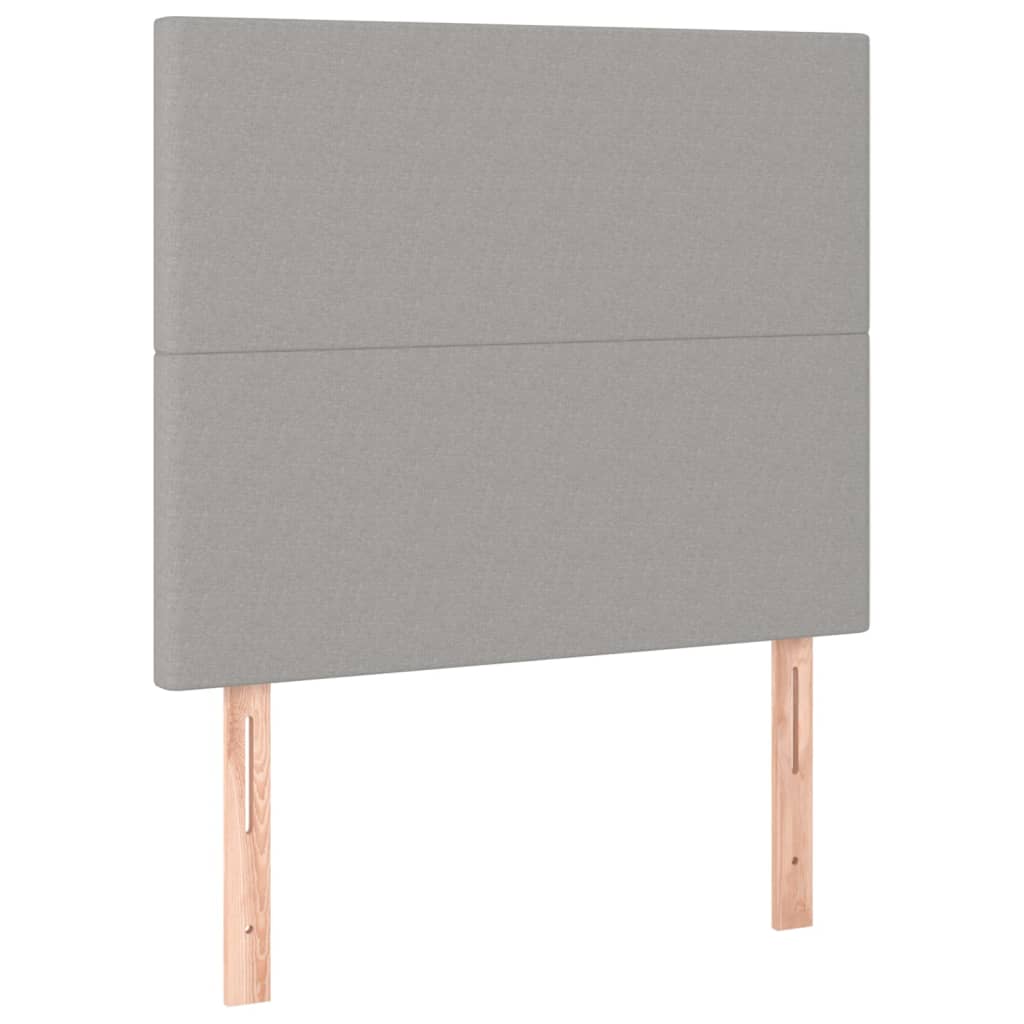 Világosszürke szövet led-es fejtámla 100x5x118/128 cm