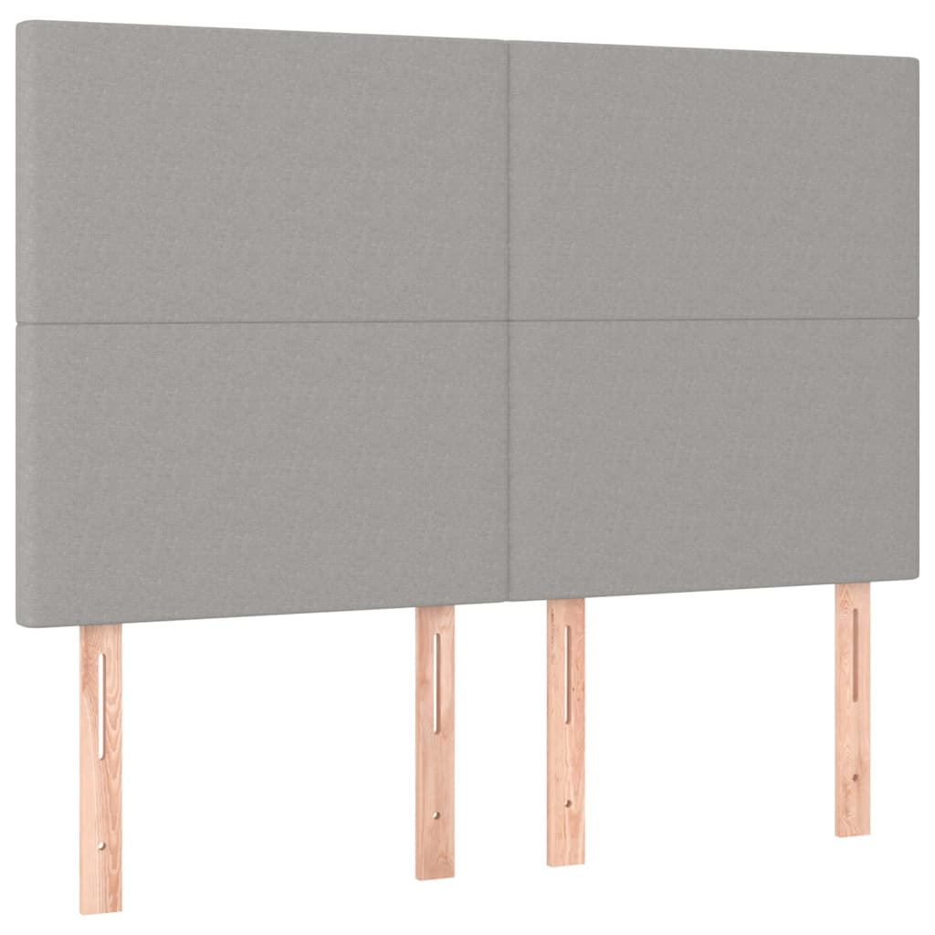 Világosszürke szövet led-es fejtámla 144x5x118/128 cm