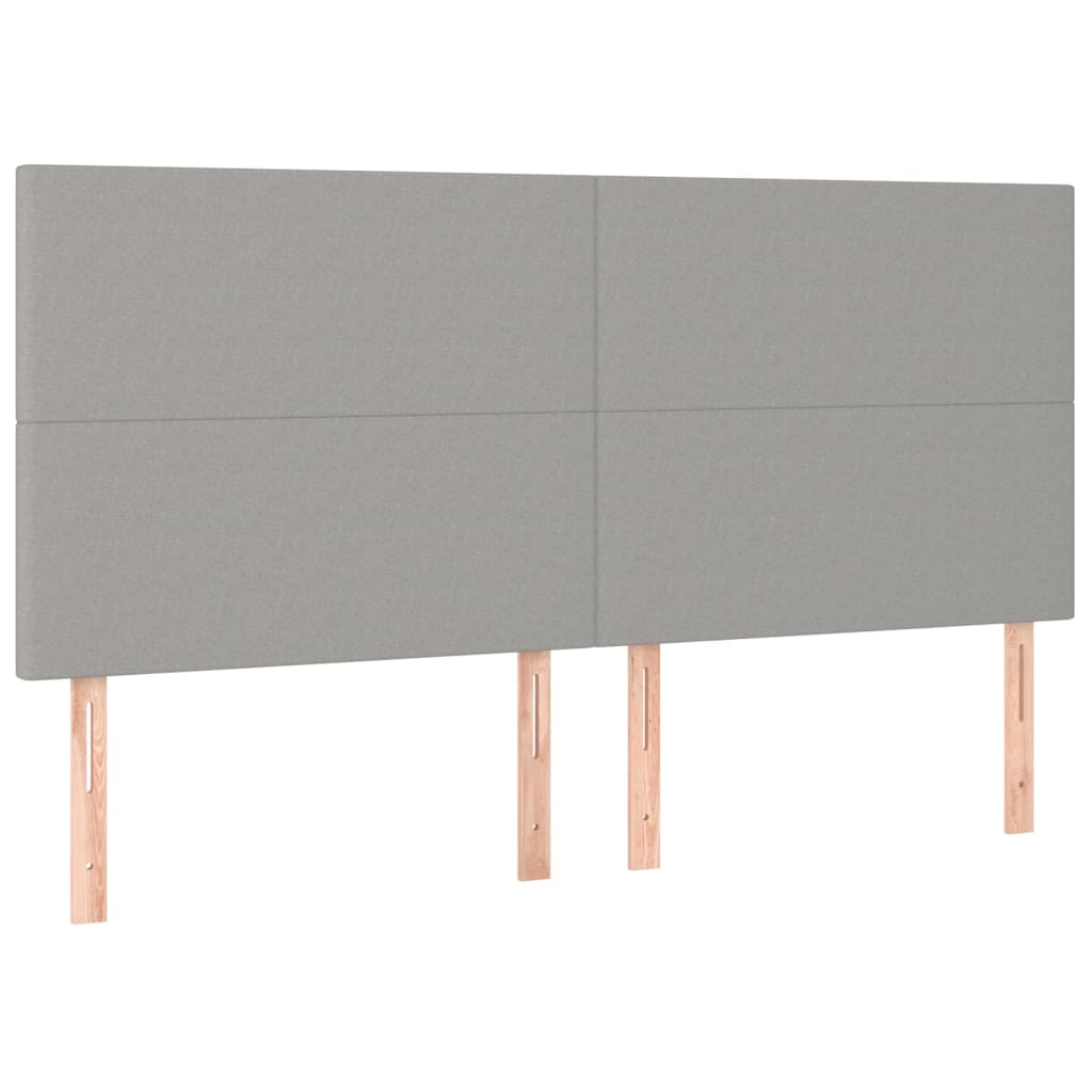 Világosszürke szövet led-es fejtámla 180x5x118/128 cm