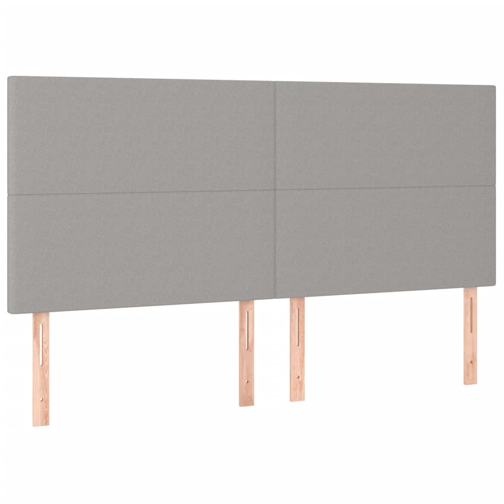 Világosszürke szövet led-es fejtámla 200x5x118/128 cm