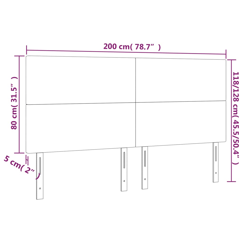 Cappuccino műbőr led-es fejtámla 200x5x118/128 cm
