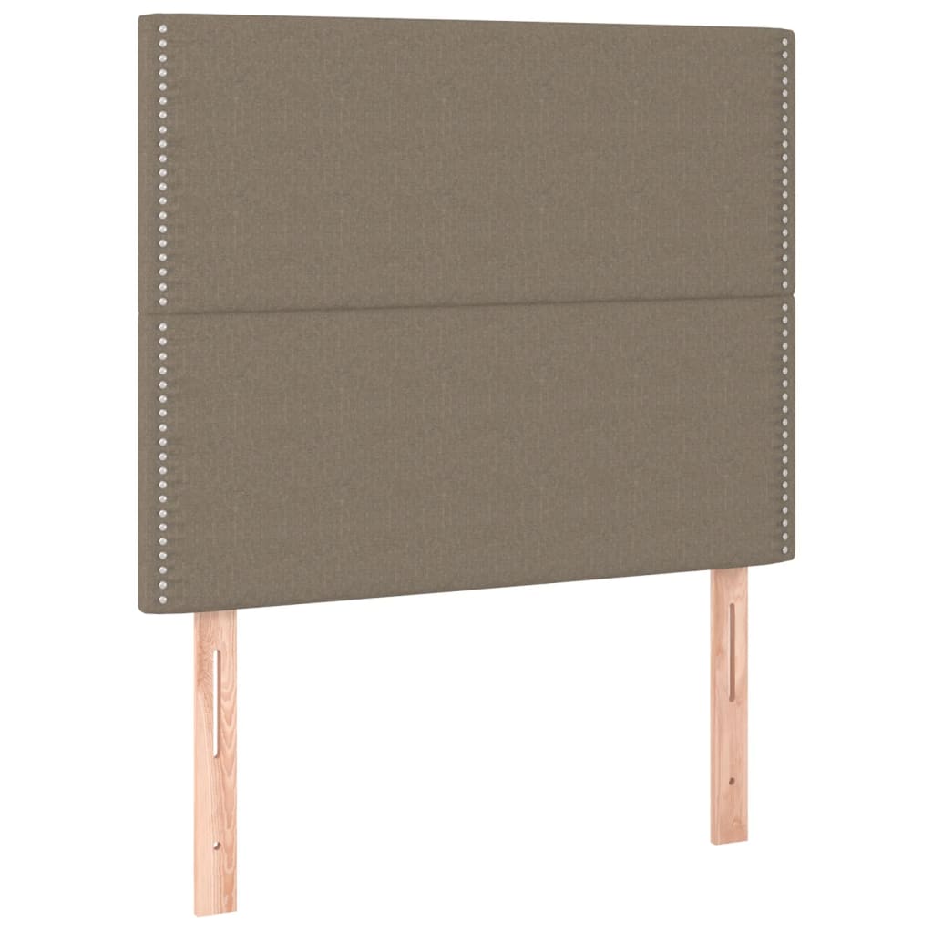 Tópszínű szövet led-es fejtámla 90x5x118/128 cm