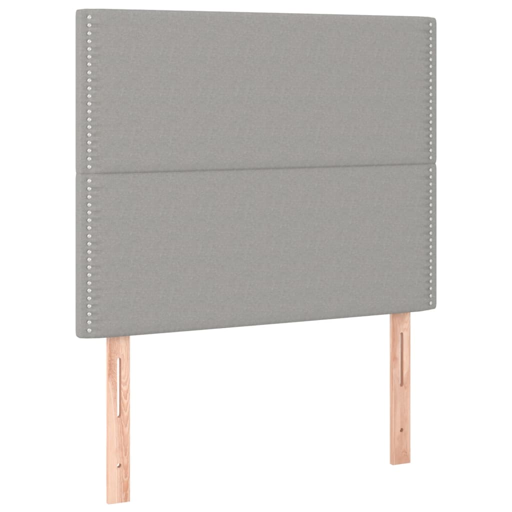 Világosszürke szövet led-es fejtámla 100x5x118/128 cm