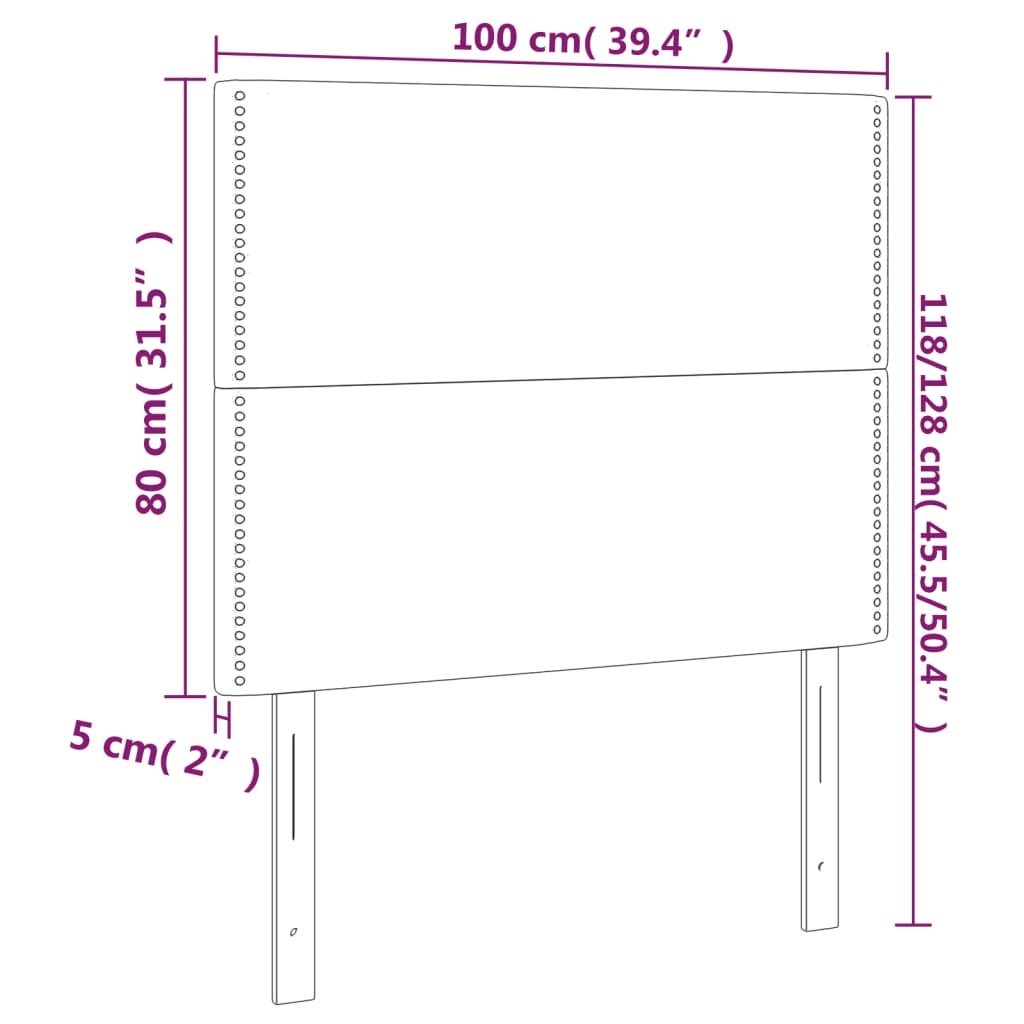 Világosszürke szövet led-es fejtámla 100x5x118/128 cm
