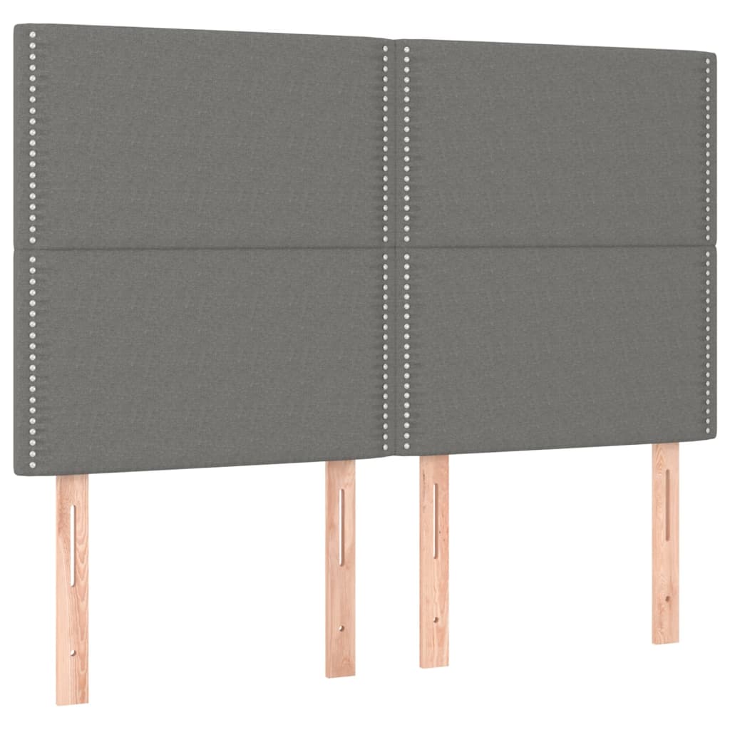 Sötétszürke szövet led-es fejtámla 144x5x118/128 cm