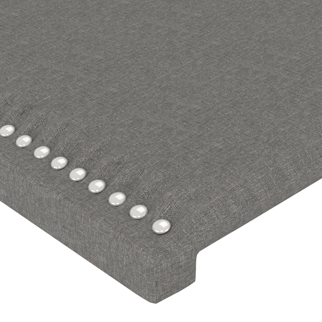 Sötétszürke szövet led-es fejtámla 144x5x118/128 cm