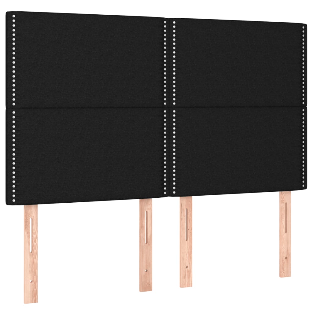 Fekete szövet led-es fejtámla 144x5x118/128 cm