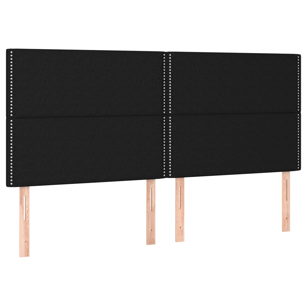 Fekete szövet led-es fejtámla 180x5x118/128 cm