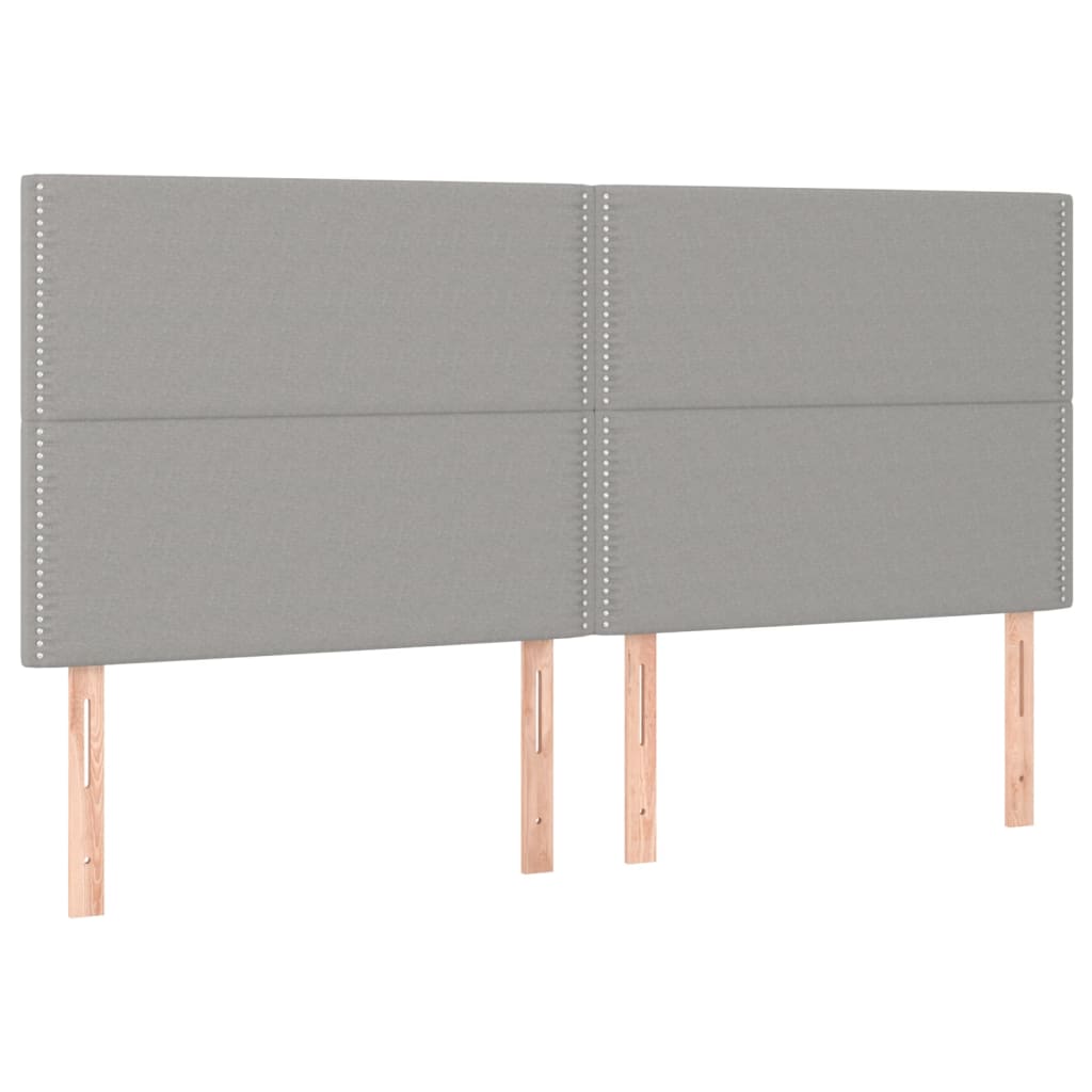 Világosszürke szövet led-es fejtámla 200x5x118/128 cm