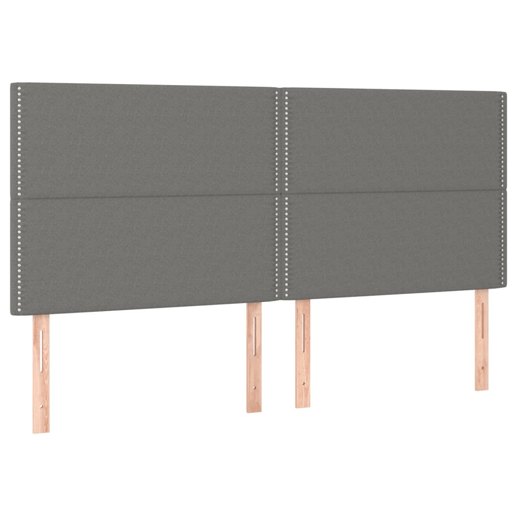 Sötétszürke szövet led-es fejtámla 200x5x118/128 cm
