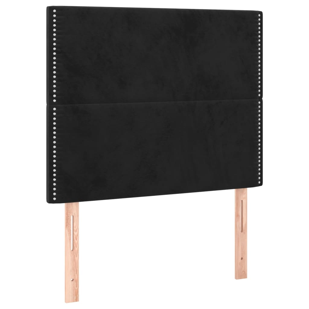 Fekete bársony led-es fejtámla 100x5x118/128 cm