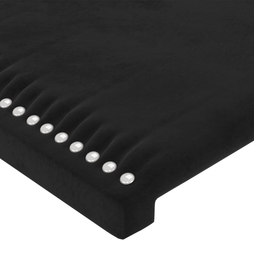 Fekete bársony led-es fejtámla 100x5x118/128 cm