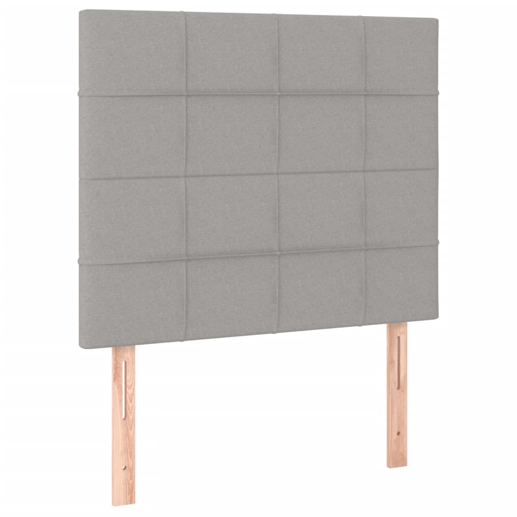 Világosszürke szövet led-es fejtámla 80x5x118/128 cm