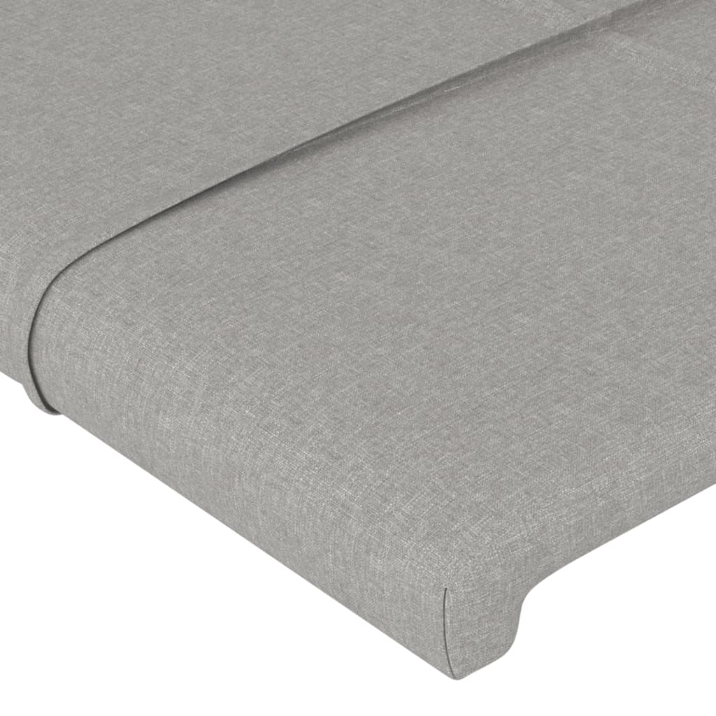 Világosszürke szövet led-es fejtámla 80x5x118/128 cm