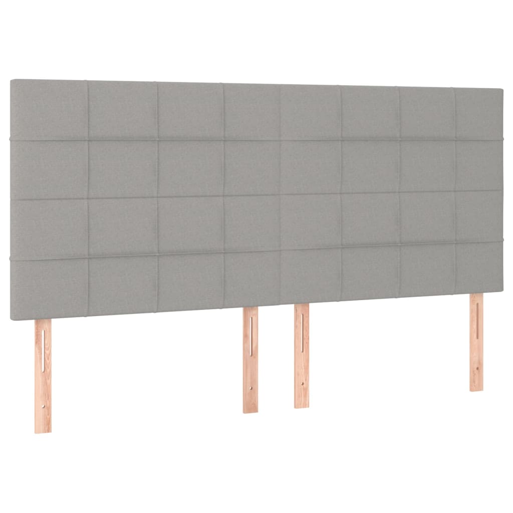 Világosszürke szövet led-es fejtámla 160x5x118/128 cm