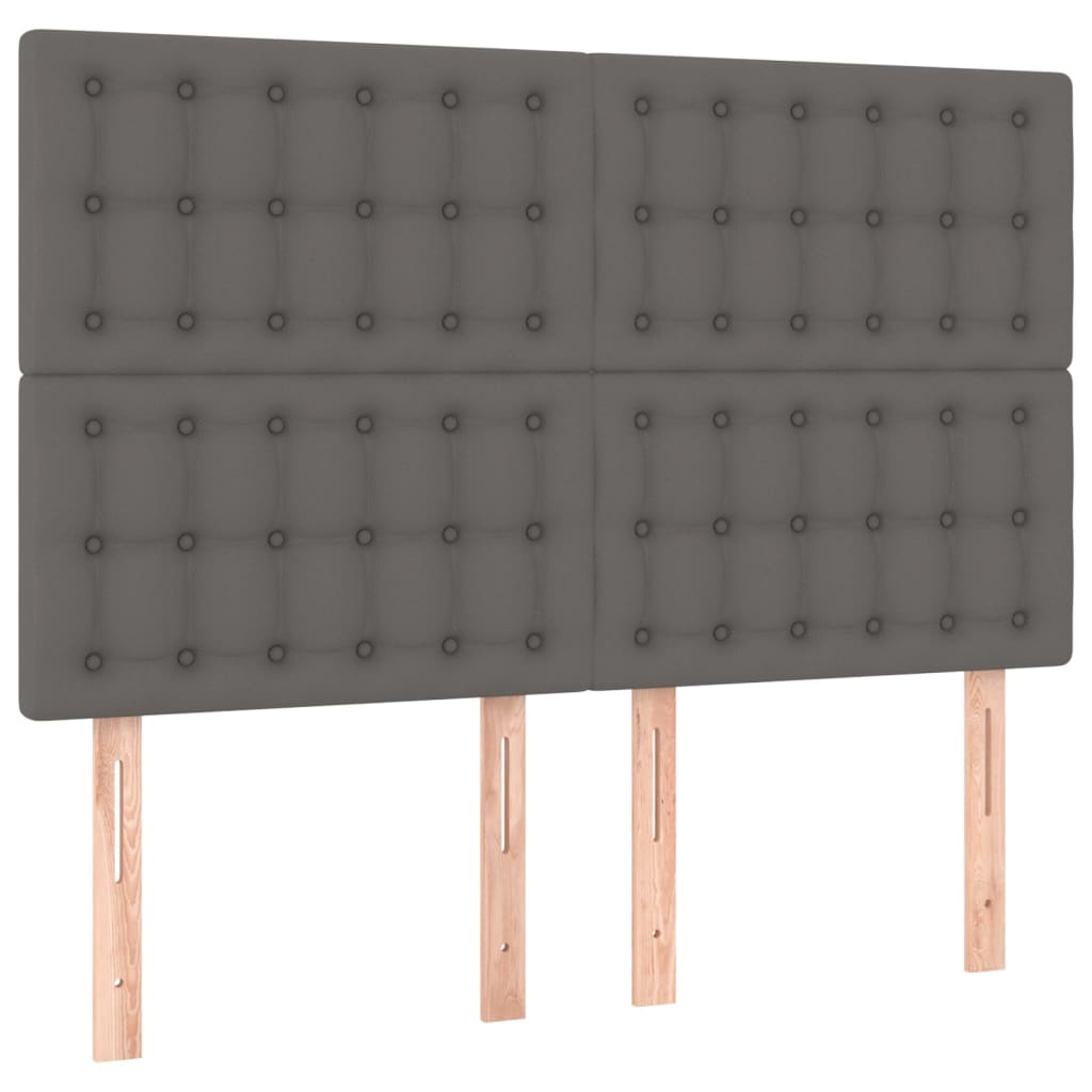 Szürke műbőr led-es fejtámla 144x5x118/128 cm