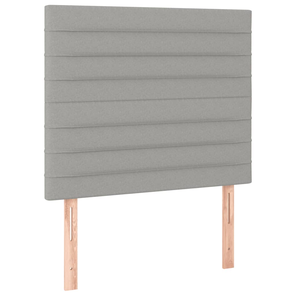 Világosszürke szövet led-es fejtámla 80x5x118/128 cm