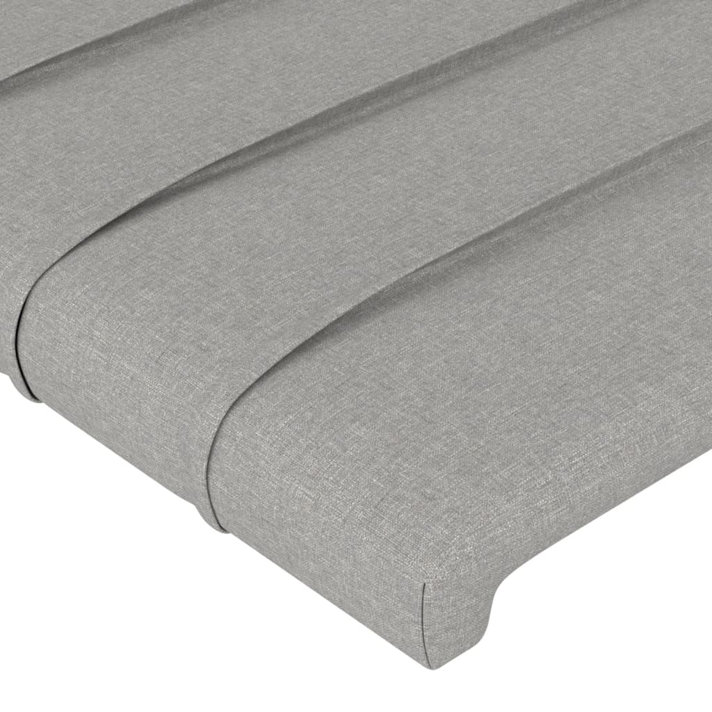 Világosszürke szövet led-es fejtámla 80x5x118/128 cm