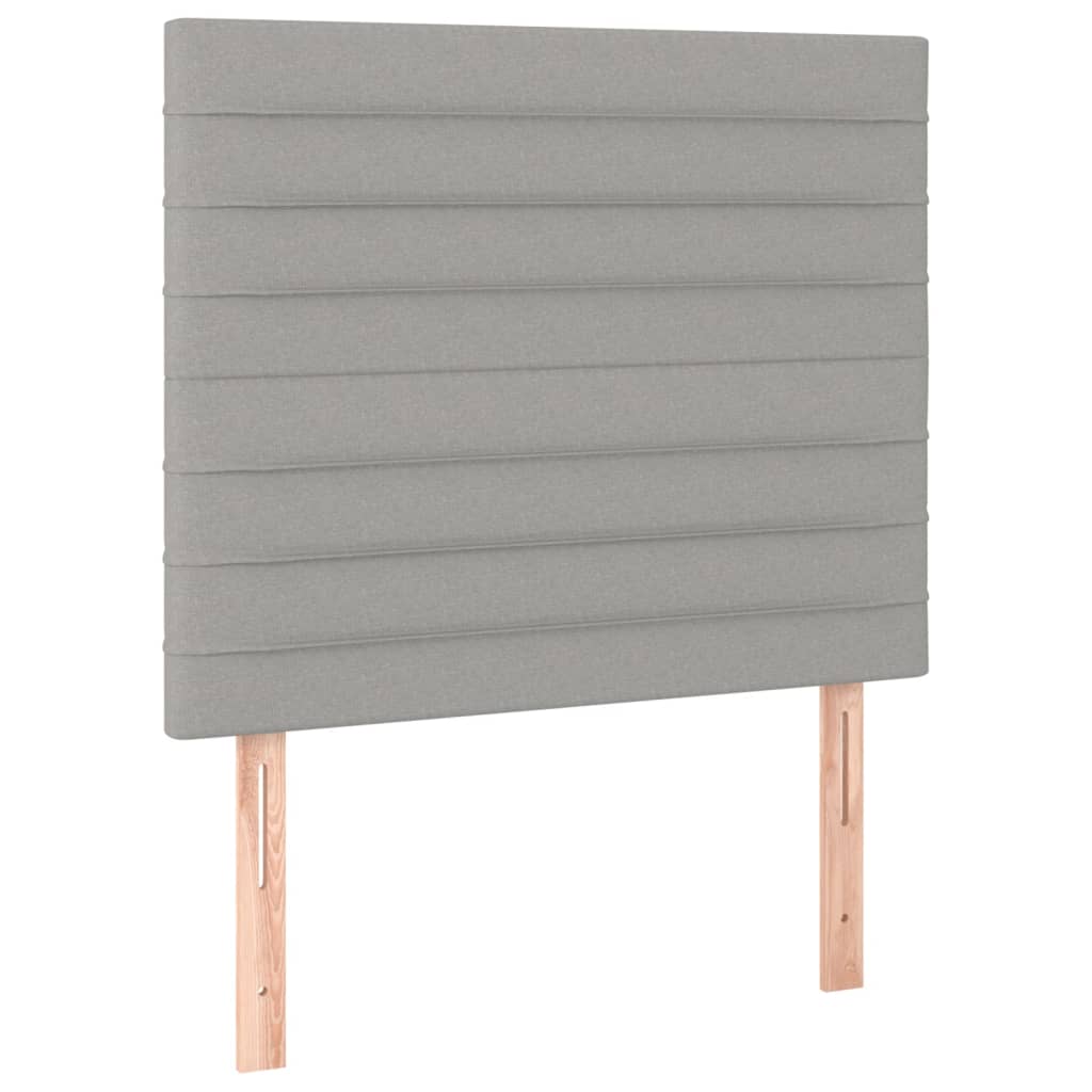 Világosszürke szövet led-es fejtámla 90x5x118/128 cm