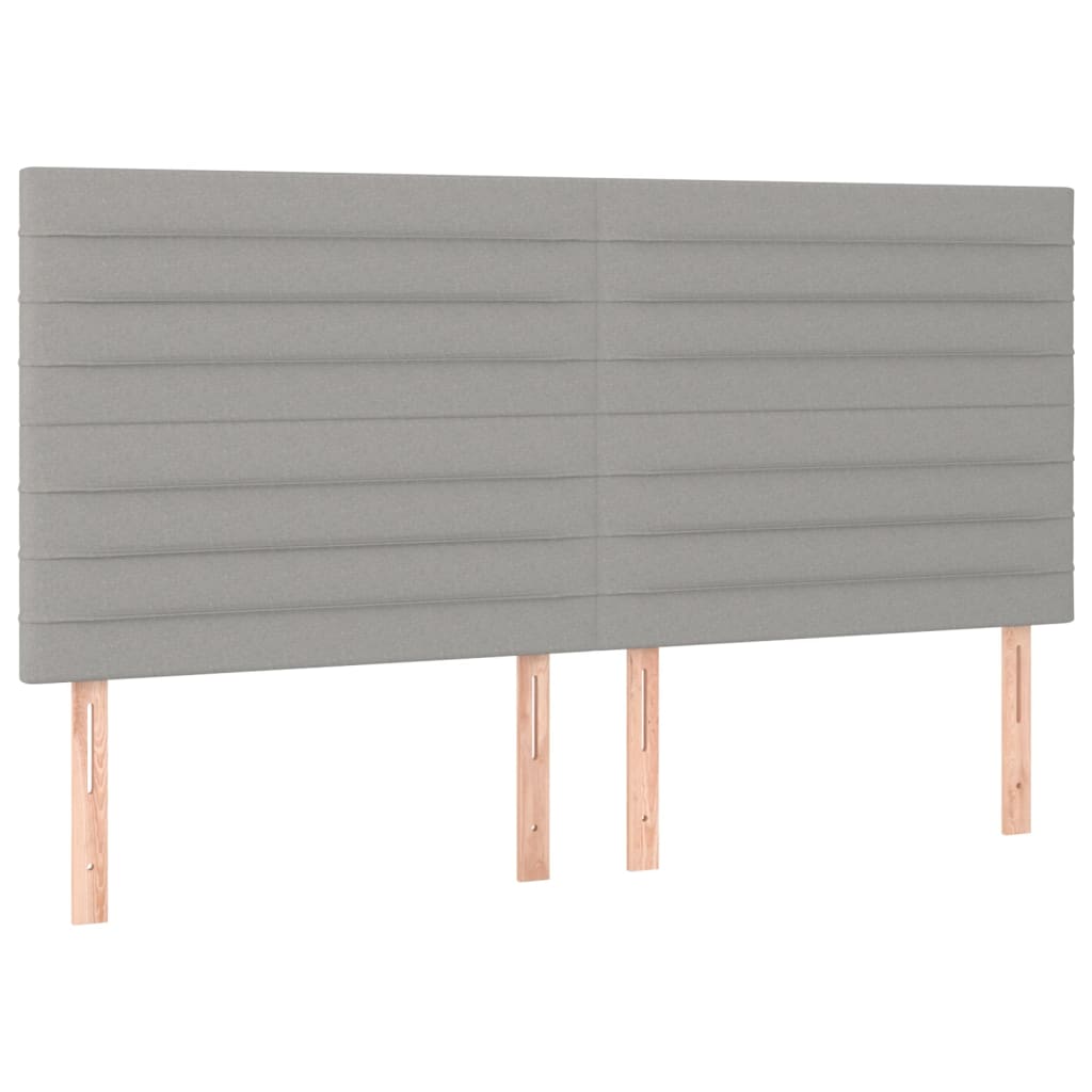 Világosszürke szövet led-es fejtámla 160x5x118/128 cm