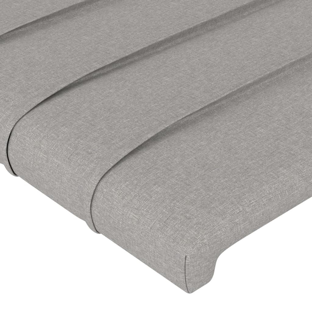 Világosszürke szövet led-es fejtámla 160x5x118/128 cm