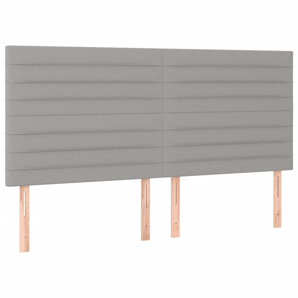 Világosszürke szövet led-es fejtámla 200x5x118/128 cm