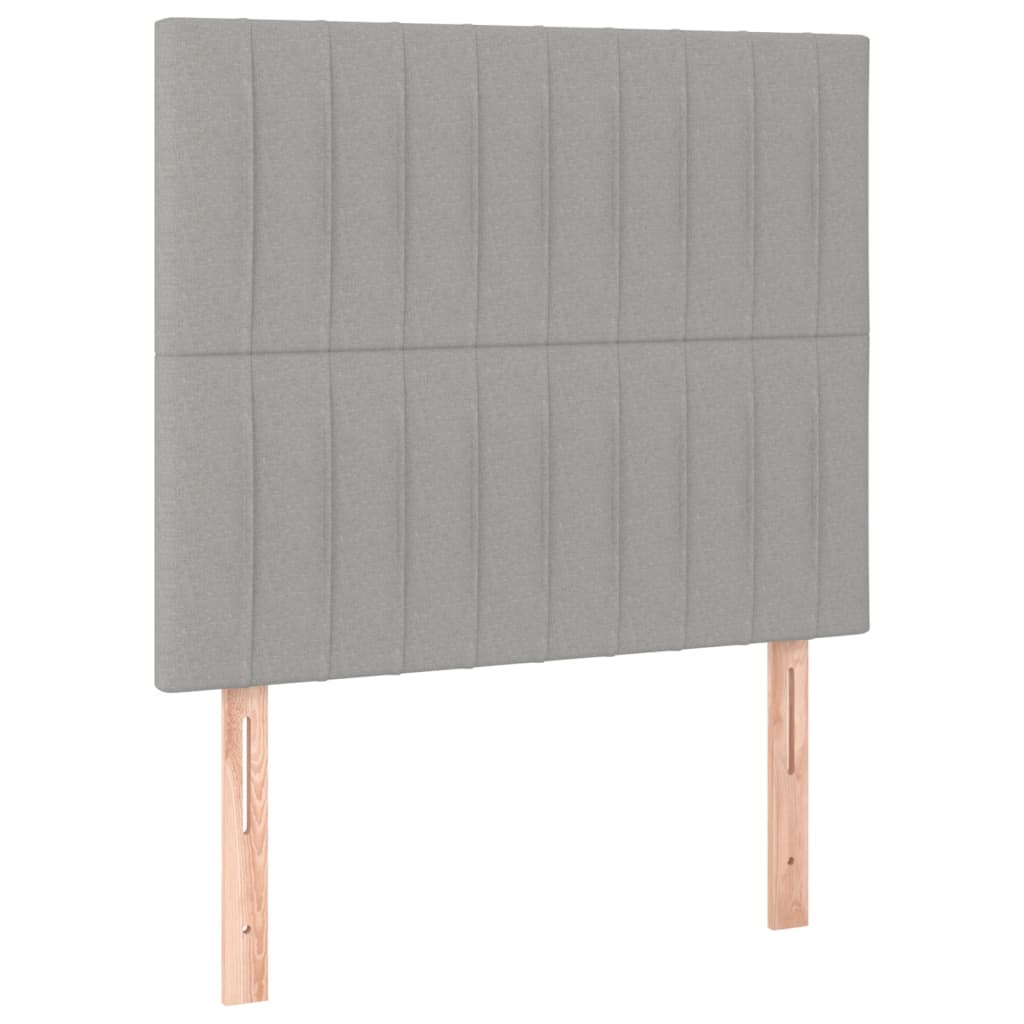 Világosszürke szövet led-es fejtámla 80x5x118/128 cm