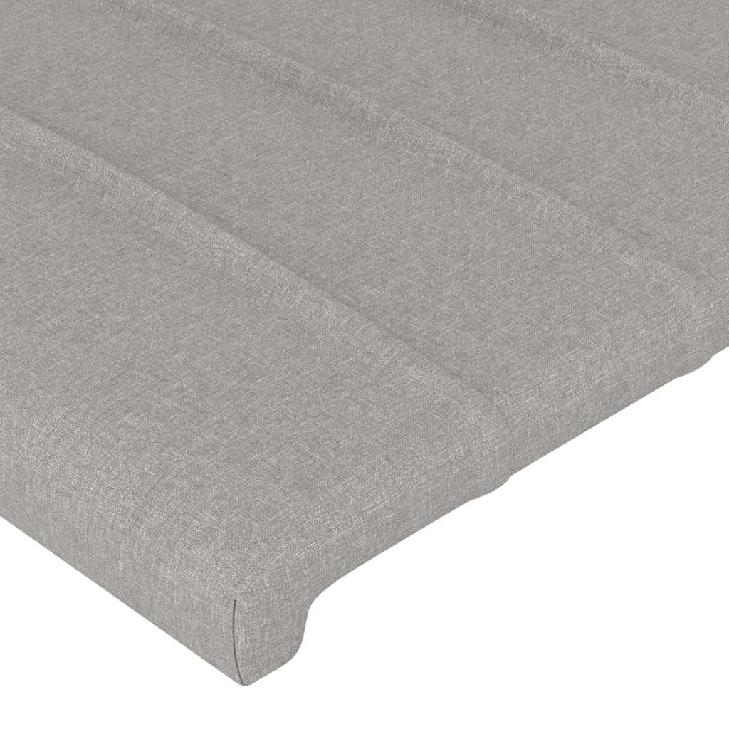 Világosszürke szövet led-es fejtámla 80x5x118/128 cm