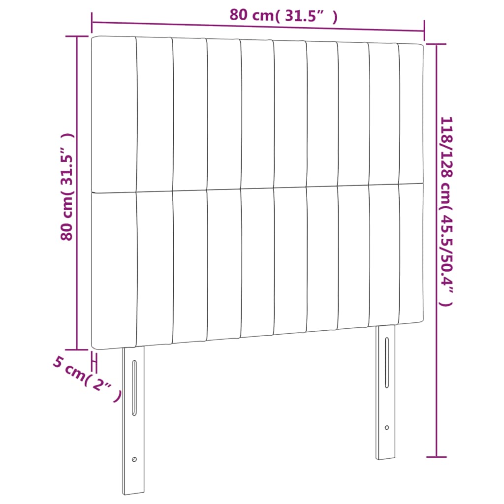 Világosszürke szövet led-es fejtámla 80x5x118/128 cm