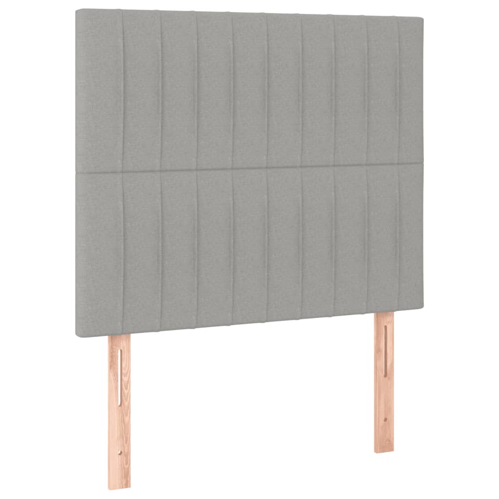 Világosszürke szövet led-es fejtámla 90x5x118/128 cm
