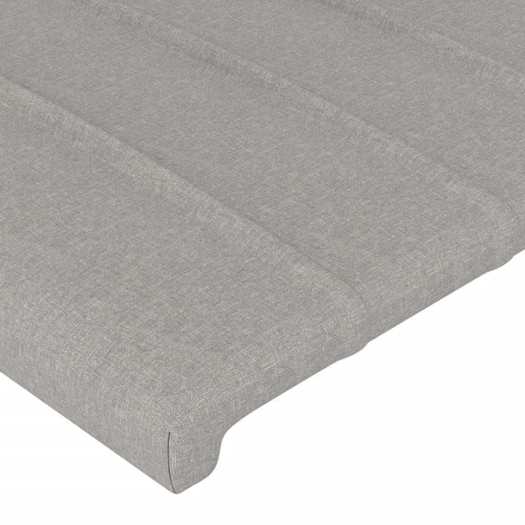 Világosszürke szövet led-es fejtámla 90x5x118/128 cm