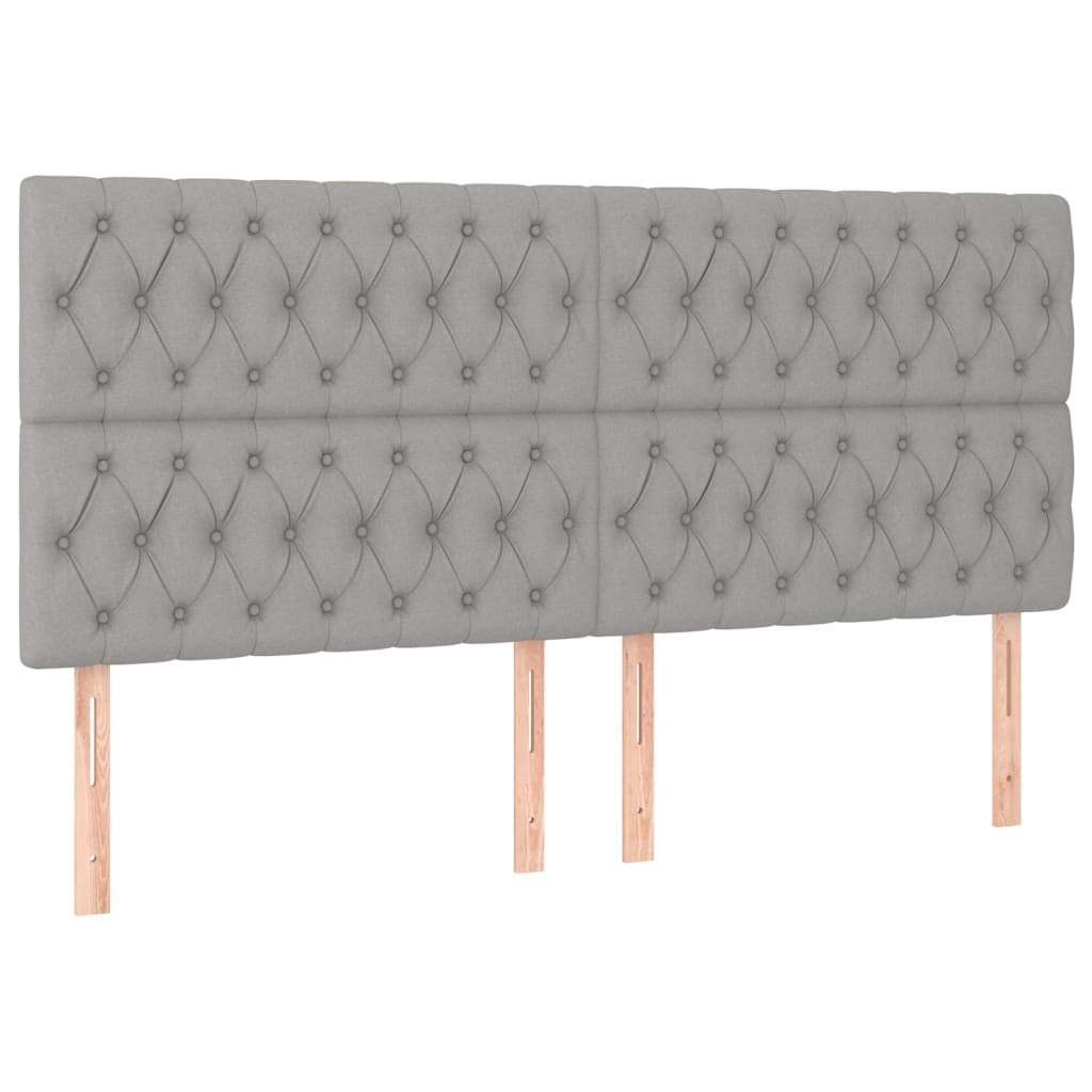 Világosszürke szövet led-es fejtámla 180x7x118/128 cm