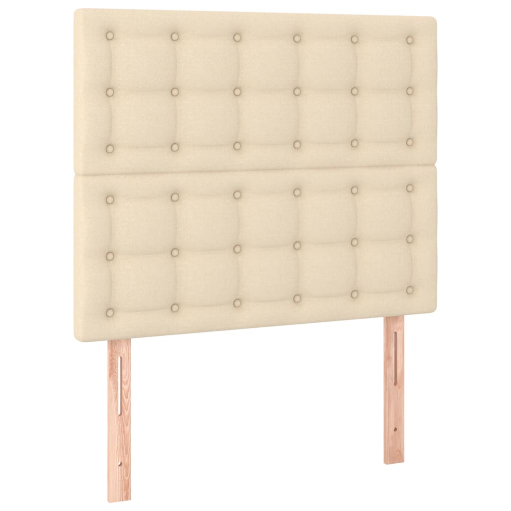 Krémszínű szövet led-es fejtámla 90x5x118/128 cm