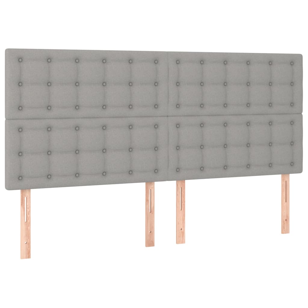 Világosszürke szövet led-es fejtámla 160x5x118/128 cm