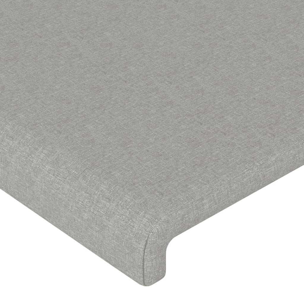 Világosszürke szövet led-es fejtámla 83 x 16 x 78/88 cm